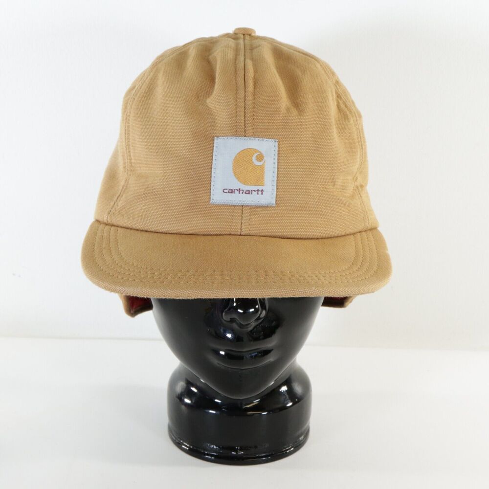 Carhartt Hat Cap Size Medium Brown Fleece Lined Work Wear Workwear